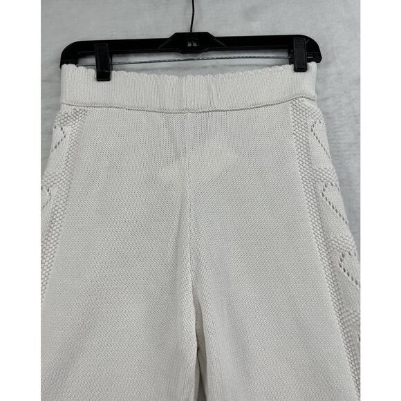Free People Love Shack Fancy Toro Pants Size Large True White Patch Pointelle - Picture 4 of 10
